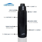Aquatix Midnight 27 oz Flip Top Bottle Thermal Double Insulated Vacuum Sealed Sports Bottles