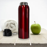 Crimson Red 21 oz Thermal Double Insulated Vacuum Sealed Sports Bottle Flip Top