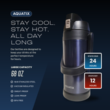 Extra Large (68 oz) Midnight Blue Thermal Vacuum Sealed Double Insulated Sports Thermos