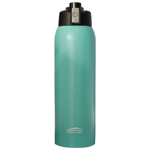 Turquoise 32oz Powder Coated Thermal Double Insulated Vacuum Sealed Sports Bottle Flip Top