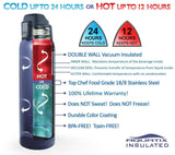 Aquatix Midnight 27 oz Flip Top Bottle Thermal Double Insulated Vacuum Sealed Sports Bottles