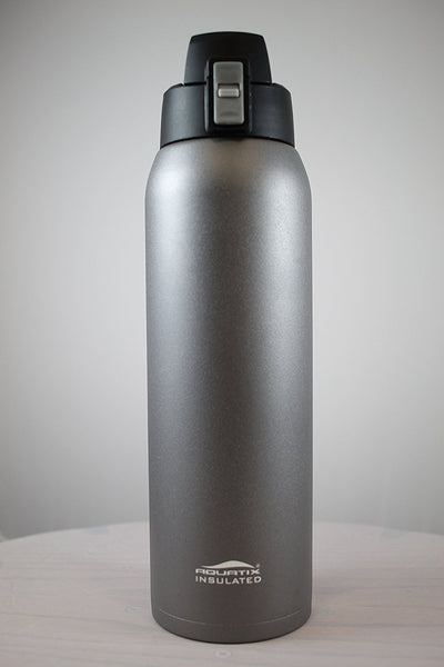 Dark Grey 32 oz Powder Coated Thermal Double Insulated Vacuum Sealed Sports Bottle Flip Top