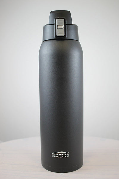 Black 32 oz Powder Coated Thermal Double Insulated Vacuum Sealed Sports Bottle Flip Top