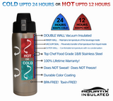Glittering Gold 21 oz Thermal Double Insulated Vacuum Sealed Sports Bottle Flip Top